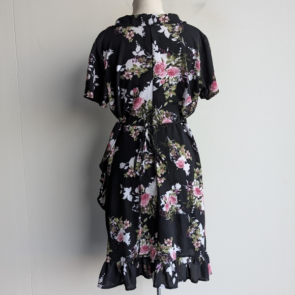 Floral Wrap Ruffle Dress - Picture 2 of 4